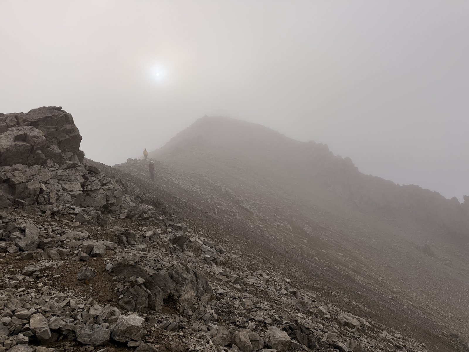 Sam on a misty mountain ridge
